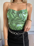 Top pistacchio spalline in strass