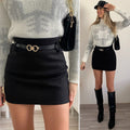 Gonna in tweed nera