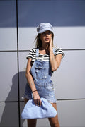 Maglia crop a righe