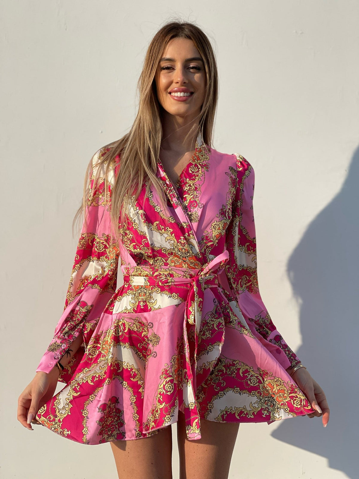Abito etnico Fuxia e rosa