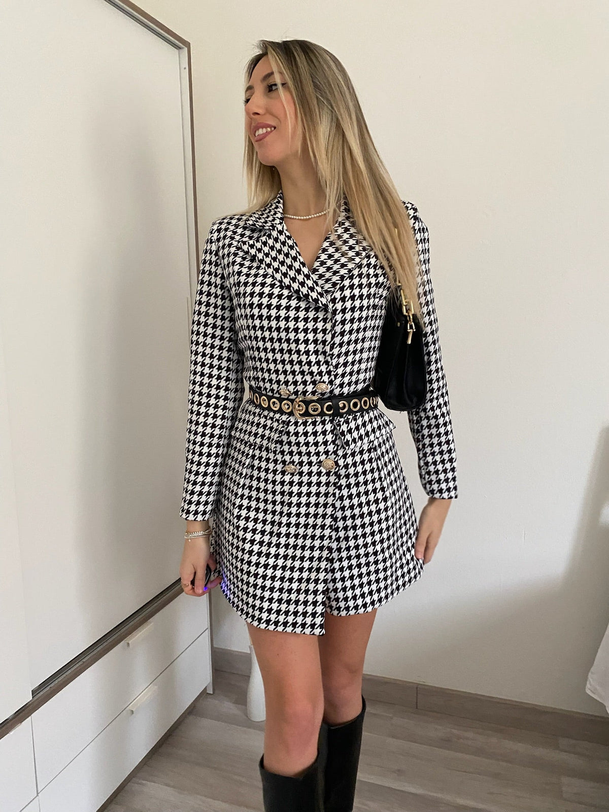 Abito a blazer pied de poule