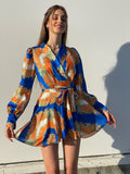 Abito etnico arancio blu
