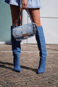 Stivale alto in jeans