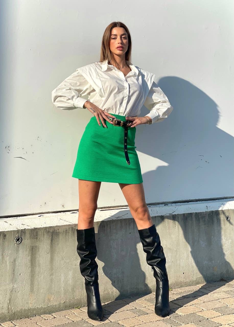Gonna elasticizzata verde