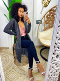 Cardigan in lurex argento