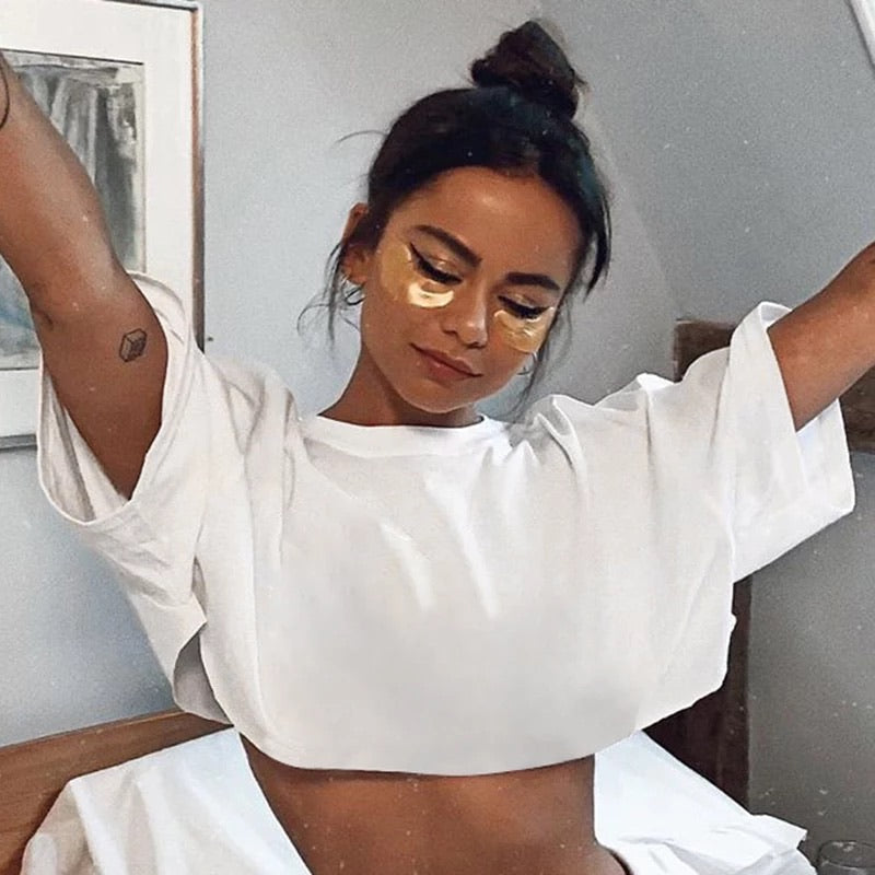 Maglia crop bianca easy