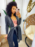 Cardigan in lurex argento