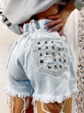 Short Levi’s Vintage bagno chiaro con borchie