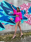 Completo due pezzi fucsia