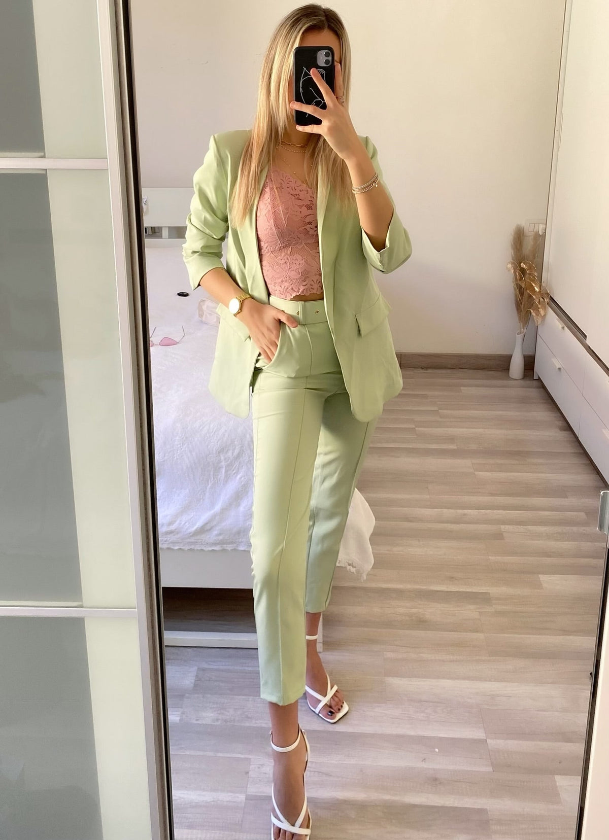 Completo giacca e pantalone menta