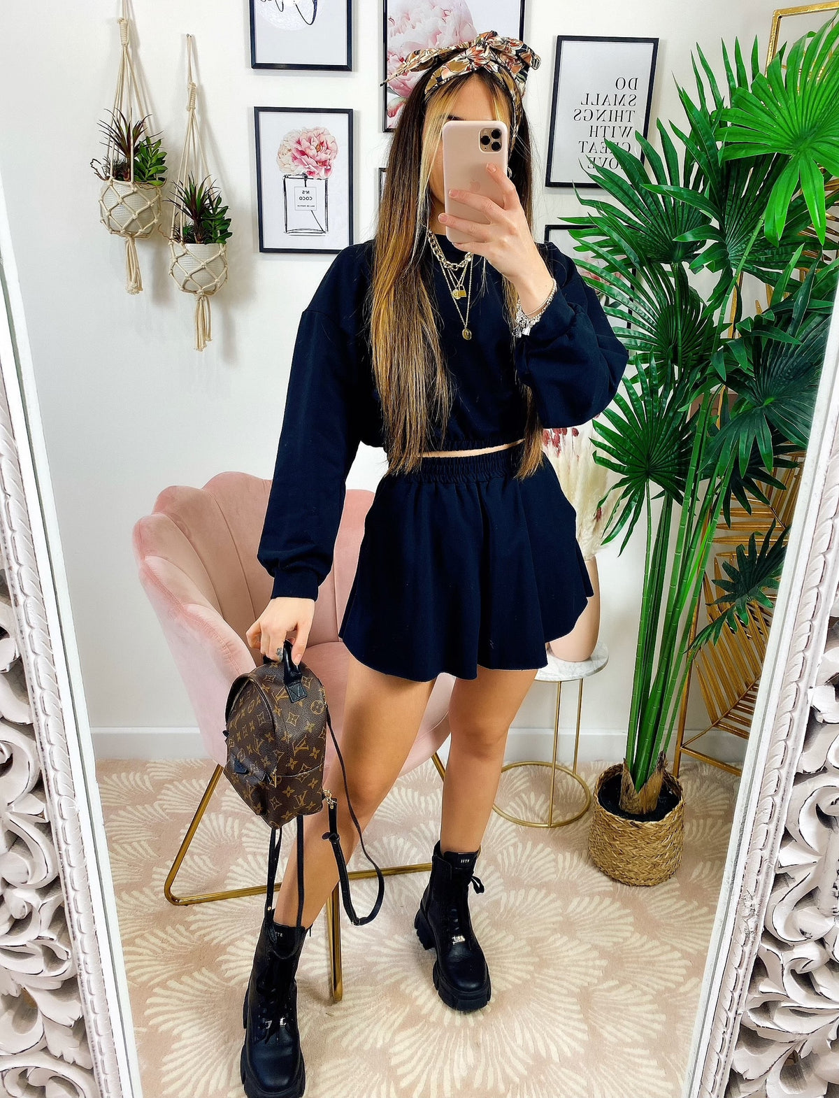 Completo Short e felpa Nero