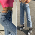 Jeans con catene argento