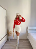 Gonna in ecopelle con zip laterale bianca