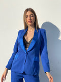 Completo giacca e pantalone blu elettrico