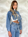 Giacca in jeans con catene