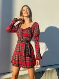 Abito scozzese base rosso