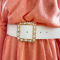 Cintura bianca con catena oro