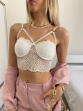 Bralette in pizzo bianca