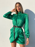 Abito in raso verde smeraldo
