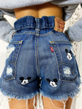 Short Levi’s Vintage con stampa topolino sfrangiato