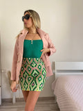 Maglioncino crop verde bottoni a cuori