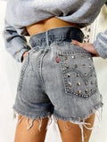 Short Levi’s Vintage con Borchie bagno grigio