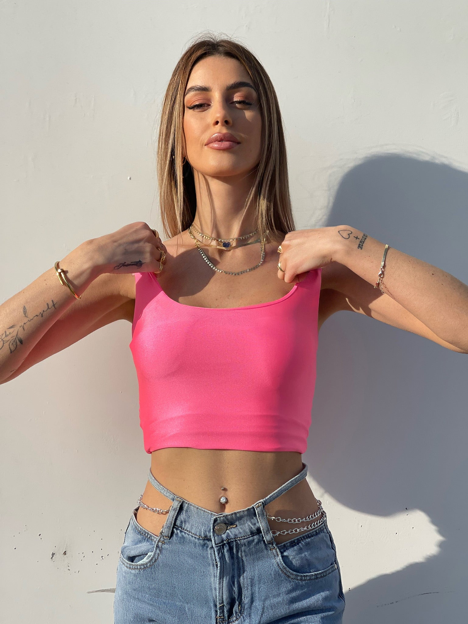 Top rosa fluo