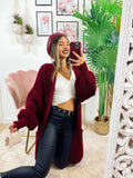 Cardigan lungo bordeaux