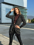 Cardigan in lurex zebrato nero