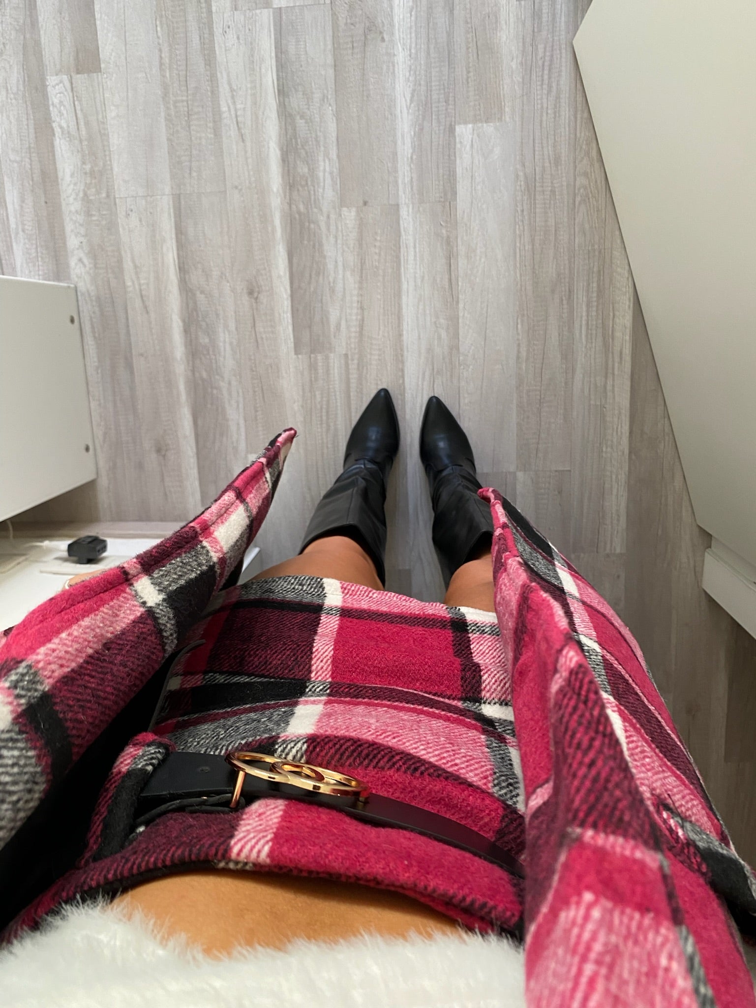 Gonna in tweed Fuxia nero