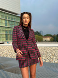 Giacca check Fuxia