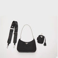Set 3 bag in eco Pelle con catena argento