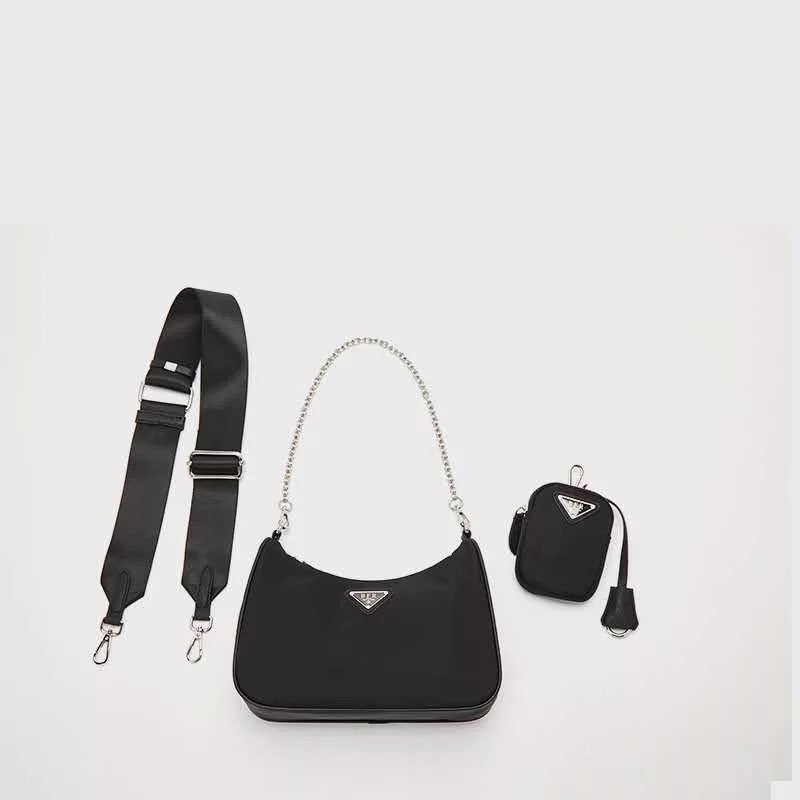 Set 3 bag in eco Pelle con catena argento
