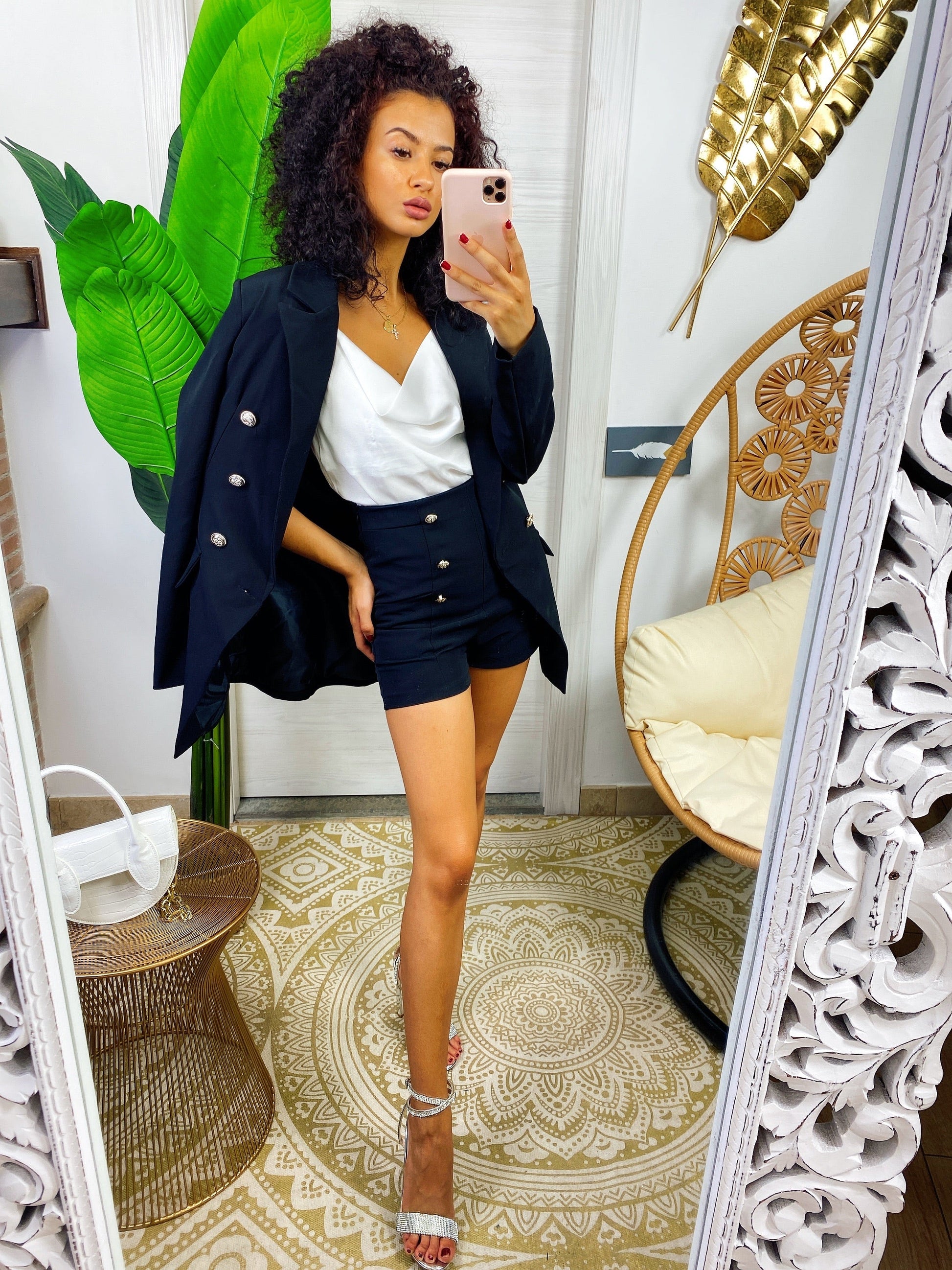 Completo giacca e Short nero
