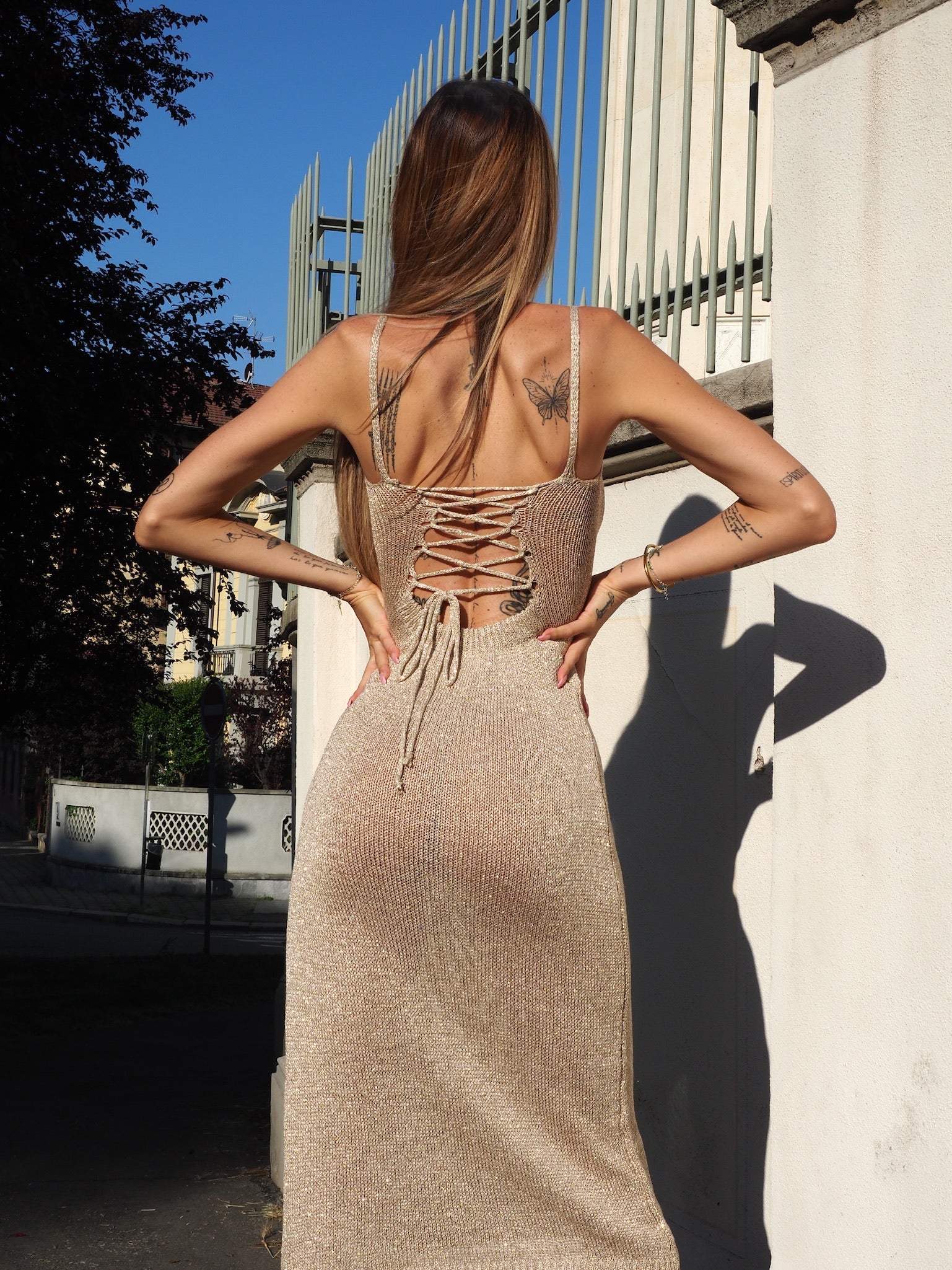 Abito in lurex oro