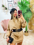 Maxi maglione top quality a trecce camel