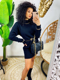 Abito in maglia Nero con catena