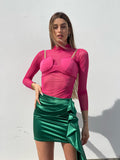 Camicia velata con corpino Fuxia