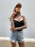 Short in jeans sfrangiato