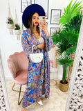 Kimono in seta etnico base lilla