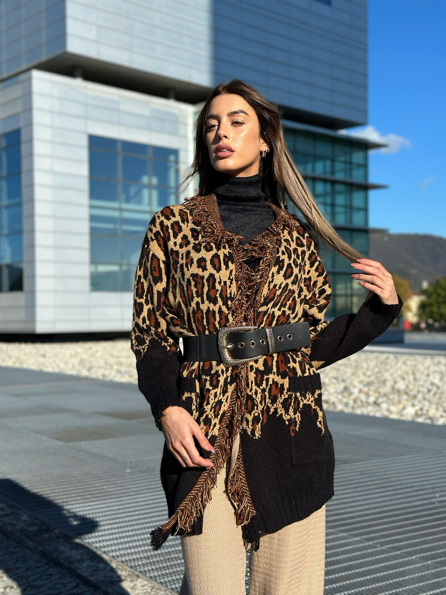 Cardigan animalier