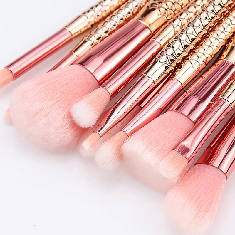 Set pennelli sirena Rosa Gold