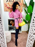 Abito in maglia collo alto rosa barbie
