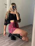 Top nero manica velata