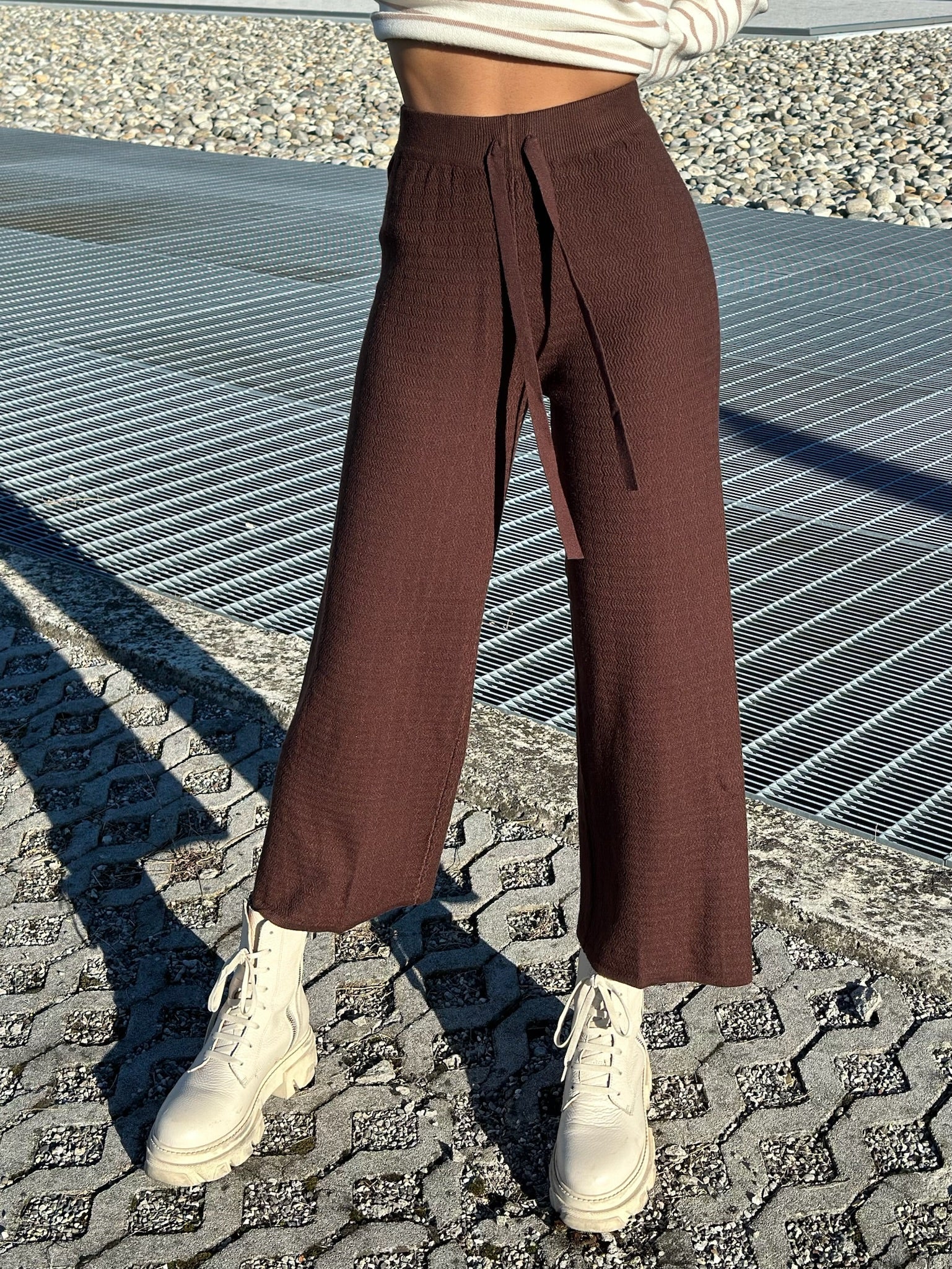 Pantalone di lana ampio marrone