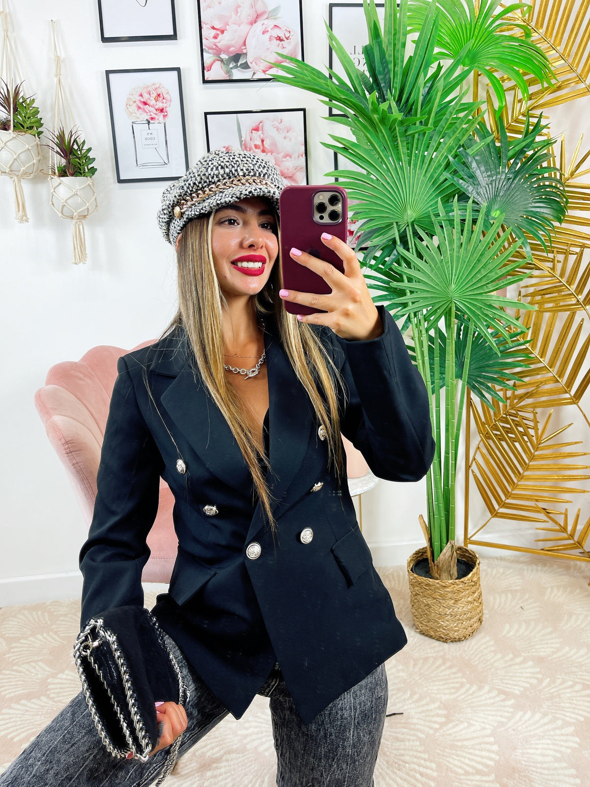 Blazer con bottoni Nero