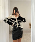 Cardigan bianco e nero