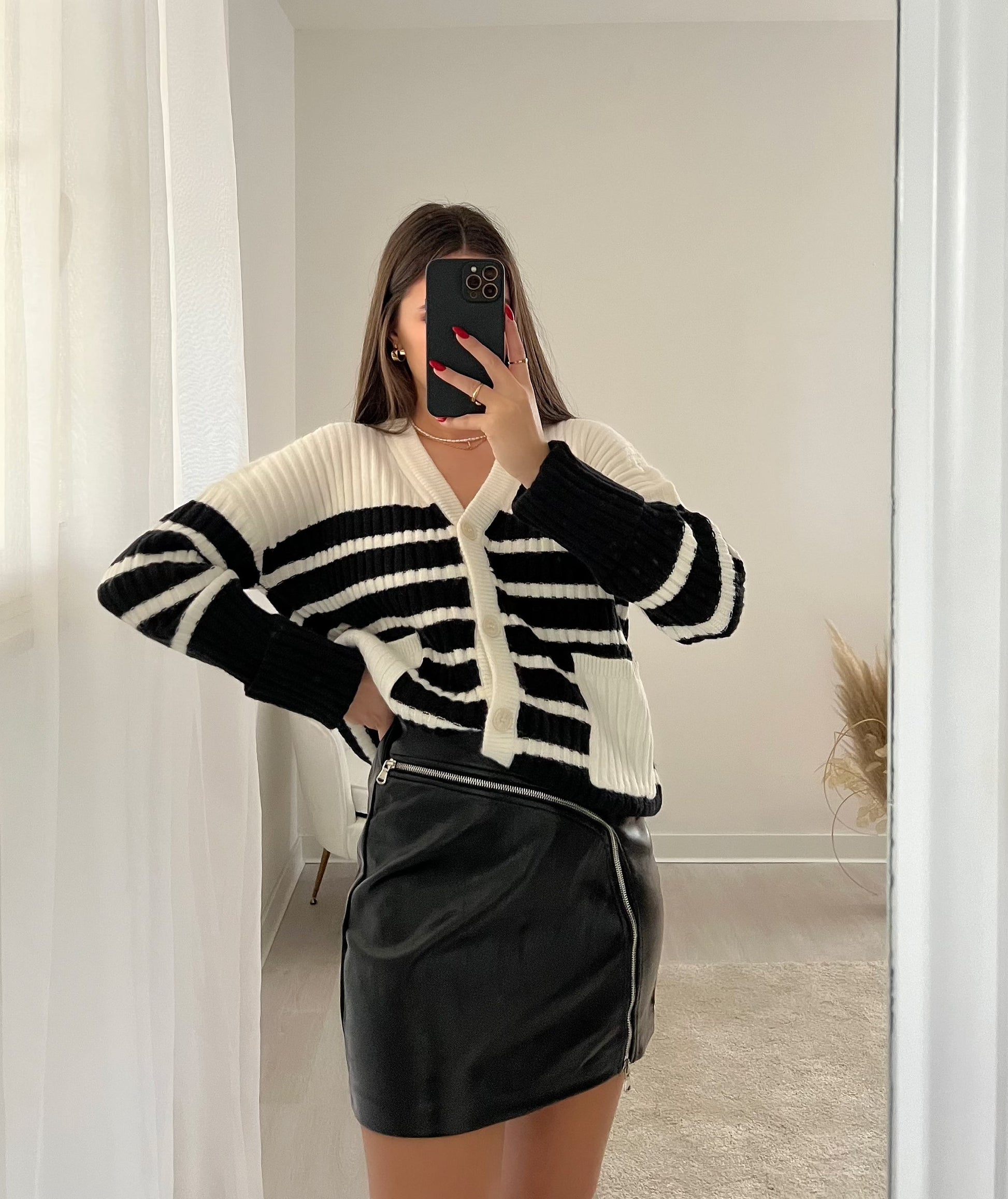 Cardigan bianco e nero