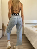 Jeans con elastico e cuori