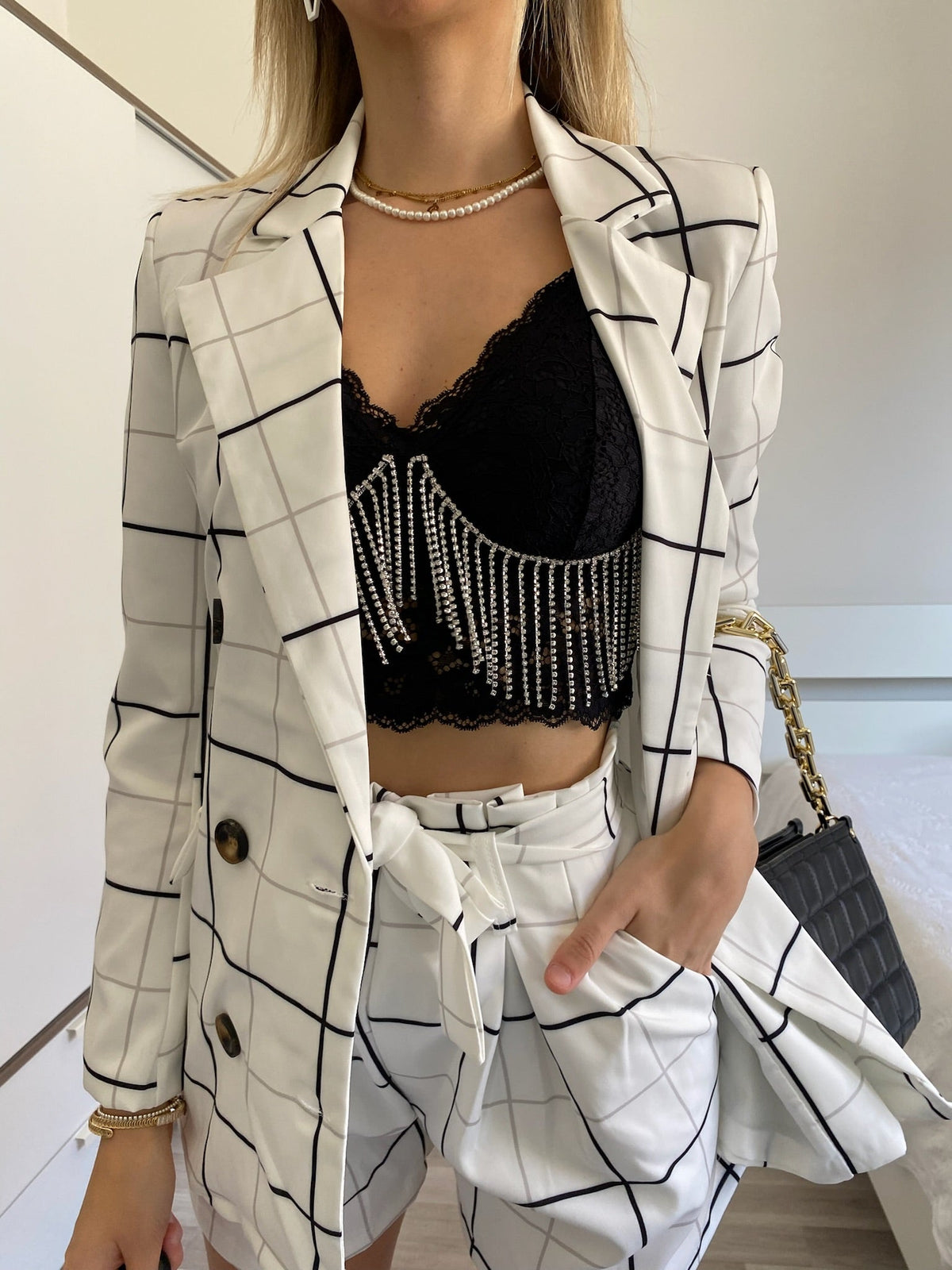 Completo Giacca e Short Bianco